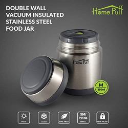 HomePuff 12.8 oz Vacuum Insulated Food Jar Thermos & Container - Stainless Steel, Double Wall