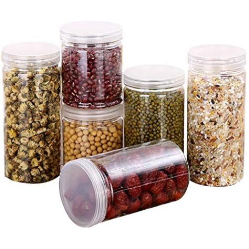 4Pcs/Set BPA Free Plastic Cereal Storage Box Vacuum Sealed Cans Kitchen Bulk Food Grain Rice Container Dry DrieFood Storage Container Box Jar,Reusable Food Fresh Preservation Dispenser Jar (B Set)