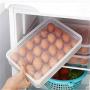 HENWERD Eggs Storage Container for Refrigerator,Single Layer Refrigerator Food Dumplings Airtight Storage Container (White,31x23.5x8cm)