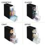 mDesign Plastic Kitchen Pantry, Cabinet, Countertop Organizer Storage Station with 3 Drawers for Coffee, Tea, Sugar Packets, Sweeteners, Creamers, Drink Pods, Packets - 2 Pack - Black/Clear