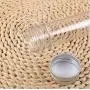 12 Stück 40ml/1,35oz Leere Wiederbefüllbare Klare Kunststoff Teströhrchen Flaschen Kosmetik Behälter Lagerbehälter Ampullen mit Silber Aluminium Verschluss für Creme Puder Gesichtsmaske Badezusätze Süßigkeiten