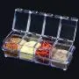 4er Set Würze-Behälter Küchen Organizer Aufbewahrungsboxen für Gewürze Salz Zucker Flaschen, Küchenzubehör, 01