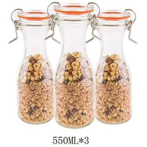 Bouteille en Ver YL Ly Scellée, Pot à Huile de Fruit de Pauvre et Citron Transparent, Réservoir de Stockage de Graines Ménager, Double Boucle de Taille, 550ml + 550ml + 550ml Bouteille en Ver YL Ly Scellée, Pot à Huile de Fruit de Pauvre et Citron Transparent, Réservoir de Stockage de Graines Ménager, Double Boucle de Taille, 550ml + 550ml + 550ml