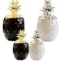 VANKOA 2er Set Keramik Ananas Aufbewahrungsglas Süßigkeitenglas Keksdose mit Deckel für Heimgebrauch, Kaffee, Tee
