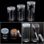 Milue 6.4cm OD Clear Strong PET Round Food Storage Container Jar Sealed with Clear Lid (02#)