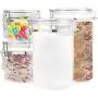 Set von 4 luftdichte Behälter mit Deckeln für Mehl, Cerealien, Kaffee, Reis – Acryl, Kunststoff, Klar Glas – luftdichte Behälter für die Küche