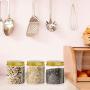 Plastic Jars With Lids, 16 Oz, Clear Jar With Smooth Lids Storage Containers For Cosmetics, Travel, Cream, Makeup, Slime Storage Jars, Desert Containers. screw On Smooth Cap. (PACK OF 6) (gold)