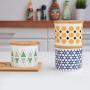 Spice jar set,Spice storage containers Ceramic spice jars with lid Porcelain condiment jar Storage containers-A
