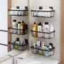 Cabinet Storage Kitchen Organization Spice Rack Basket Seasoning Display Hanging Holder Wall Mounted Metal Shelf Jars Storage For Pantry Bathroom Laundry Garage