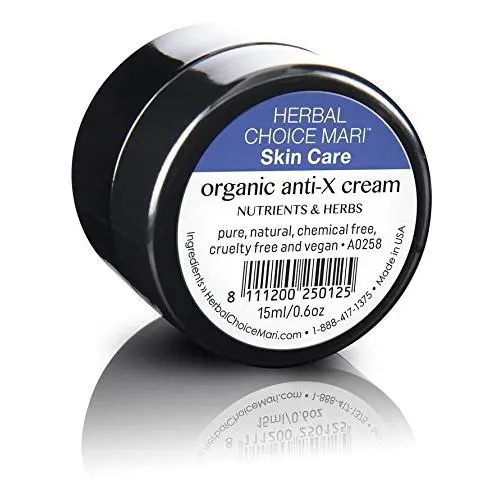 Crème Anti-X (Anti-Âge) Organique par Herbal Choice Mari ; 0,5 fl. oz. Pot en Verre Crème Anti-X (Anti-Âge) Organique par Herbal Choice Mari ; 0,5 fl. oz. Pot en Verre
