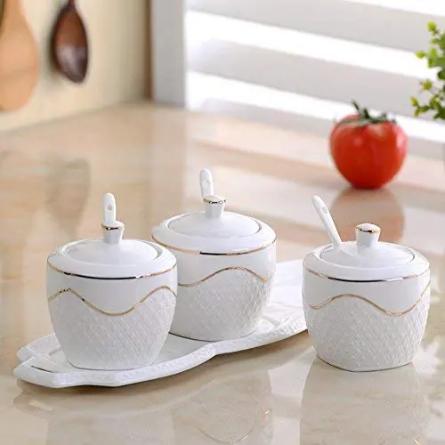 Récipients de conservation des épices, Petites bocaux en porcelaine, Récipients de rangement pour condiments Récipients de conservation des épices, Petites bocaux en porcelaine, Récipients de rangement pour condiments