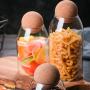 UPKOCH Glass Food Storage jar Transparent Borosilicate Airtight Sealed Can Container Canister with Cork for Spices Sugar Coffee Cookies Candy 1200ML