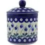 Polish Pottery 5?-inch Jar with Lid made by Ceramika Artystyczna (Bleeding Heart Peacock Theme) + Certificate of Authenticity