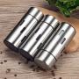DUDDP Storage Spice lar set Seasoning tins rack 2pcs Stainless Steel Seasoning Pot Spice Jar Seasoning Storage Tin Kitchen Pepper Powder Container (Color : C)