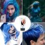 Unisex Temporary Modeling Hair Color Wax, Instant Hairstyle Mud Cream, Fashion DIY Hair Dye Cream for Party, Cosplay, Nightclub, Masquerade, Halloween (Blue+Purple)