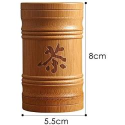 Assiduousic Food Storage Jar Bamboo Tea Box Loose Leaf Tea Box Organic Bamboo Container Tea Canister Portable Airtight Food Storage Canister Chinese Tea Character Engraving Tea Leaf Storage Box