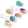 mDesign Deep Plastic Kitchen Storage Organizer Container Bin with Handles for Pantry, Cabinets, Shelves, Refrigerator, Freezer - BPA Free - 14.5" Long, 8 Pack - Clear