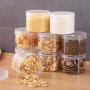 Renxinu 4PCS 300ML Clear Plastic Storage Jars Kitchen Sealant Storage Containers Canisters Pots Screw Top