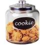 Home Basics Large Capacity Glass Cookie, Pasta, Sugar, Flour, Cereal, Jar with Secure Metal Lid and Decorative Jar Label