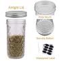 Wide Mouth Mason Jars With Lids, Accguan 16oz Airtight Glass Jars for Food Storage, Clear Mason Jars Ideal for Dry Food, Peanut Butter, Coffee Bean and Jam Storage, Set of 12