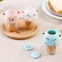 | Salt Pigs, Cellars & Servers | Cute Cat shape spice jar Health safe ABS plastic temperos salt pepper bottle for BBQ kitchen cooking tools Toothpick Holder | by HUDITOOLS | 1 PCs