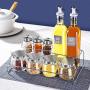Multi-purpose Condiment Jar Set, Stainless Steel Spice Container Rack Glass Spice Jars Spoon Member Kitchen Storage Tool-h