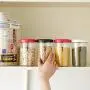 HOMELUNY Pack of 3 Food Airtight Jars Plastic Cereal Storage Containers Clear Jars for Candy, Cookie, Rice, Sugar,Flour,Snacks Keeping Food Dry & Fresh