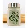 Stash Jar with Harlequin Clown Girl and Gun Design, Airtight, Smell Resistant Herb Storage to Keep Your Stash Fresh