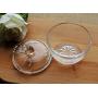 FUYU Apple Crystal Glass Sugar Bowl Spice Jar Candy Jar Storage Jar with Lid