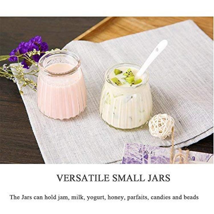 Folinstall 7 oz Glass Jars with Lids - 20 Pack Yogurt Jars with 20 PE