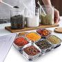 DUDDP Storage Spice lar set Seasoning Container Stainless Steel Kitchen Seasoning Storage Box Tray Spice Jars Storage Box Organizer Salt Pepper Container