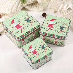 Mei Yun 3Pcs/set Gift Wrap Boxes Christmas Candy Jar Container Storage Box Party Candy Box Gift Boxes (Green)
