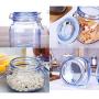 XSWZAQ Piggy Bank Kitchen European Glass Bottle Jar Honey Pot Closed Separated Sealed Jar Jam Cereal Container (Size : 500ml)