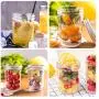 16OZ Mason Jar, Hanamichi Ball Mason Jar Quilted Jelly Jars mit Deckeln, Für Einmachen – Gefrieren – Konservieren – Getränke & Glasdekoration – Mikrowellengeeignet & Geschirrspülergeeignet