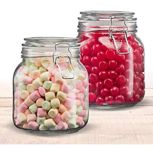 Dicht verschlossene Konservendosen, Glasbehälter, Honig-Zitrone-Passionsfrucht-Flaschen, Kimchi-Gläser, kleine Haushaltsschließdosen mit Deckeln, Glas Küchenvorratsbehälter