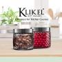 Klikel Glass Canister - Set of 2 Kitchen Containers With Lids - Tight Seal For Flour Sugar Pasta Cereal - Capacity 24oz / 700ml 4 1/4 Inch Diam X 4 1/2 Inch High