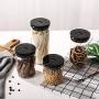 JIAQI Glass Storage Jar with Lid and Buckle, Food Storage Container, Canisters for Pasta, Tea, Coffee, Cookies, Snacks (26oz/750ml)