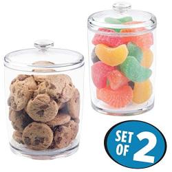 MetroDecor mDesign Kitchen Storage Jar for Treats, Cookies, Candy, Chocolate - Set of 2, Clear