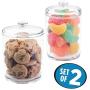 MetroDecor mDesign Kitchen Storage Jar for Treats, Cookies, Candy, Chocolate - Set of 2, Clear