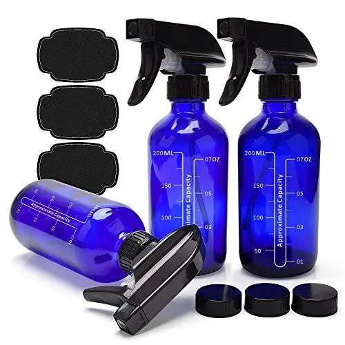 Bouteilles Vaporisatrices en Verre Bleu Cobalt 8oz ULG 3 Pièces avec Pulvérisateur Noir Rond Boston, Modes de Pulvérisation, Contenant Refillable pour Huiles Essentielles et Produits de Nettoyage Bouteilles Vaporisatrices en Verre Bleu Cobalt 8oz ULG 3 Pièces avec Pulvérisateur Noir Rond Boston, Modes de Pulvérisation, Contenant Refillable pour Huiles Essentielles et Produits de Nettoyage