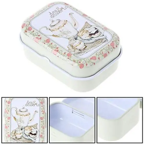 Kleine leere Blechdose aus Zinnhaltigem für Milue Schmuck Süßigkeiten Behälter Aufbewahrungsbox Organizer