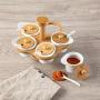Ceramic Spice containers, 5Stück Set Wood Gewürzrack Spice pots with Spoons Cover Storage jar Spice