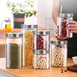 Sealed jar Glass With lid Household Glass Jars/Storage jar Assorted collection of airtight vintage dry food Containers 800ml（0.8L） (Size : 800ml1)