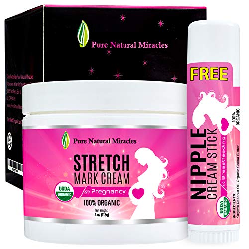 Stretch Mark Cream for Pregnancy - Belly Balm - 100% Organic (4 Oz)