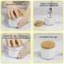 TNKML Ceramic Spice Jar Food Storage Tank Ceramic Food Storage Tank With Storage Bag And Wooden Cover Portable Sealed Food Storage Tank Spice Container TNKML Ceramic Spice Jar Food Storage Tank Ceramic Food Storage Tank With Storage Bag And Wooden Cover Portable Sealed Food Storage Tank Spice Container
