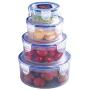 Geräteset für Lebensmittelbehälter, luftdichte Gläser, Set von 4, BPA-frei, mikrowellengeeignet, spülmaschinenfest, für Kühlschrank und Geschirr