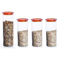 Bohemia Cristal Handelsg. mbH Lot de 4 bocaux en verre