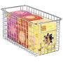 mDesign Farmhouse Decor Metal Wire Food Storage Organizer, Bin Basket with Handles for Kitchen Cabinets, Pantry, Bathroom, Laundry Room, Closets, Garage - 12" x 6" x 6" - 8 Pack - Chrome
