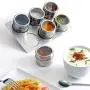 Gewürzgarskochen Topf, Maserfaliw 6er Set Tragbare Edelstahl Gewürzgläser Magnetische Gewürzbehälter, Recycelbar, Geeignet als Weihnachtsgeschenk für Unterwegs und Zuhause.