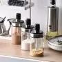 Limited Promotion Cover Glass Potes Jar Spice With A Spoon Seasoning Bottle Moisture Proof Salt Tank Pot Kitchen Sealed,1pc Bottle